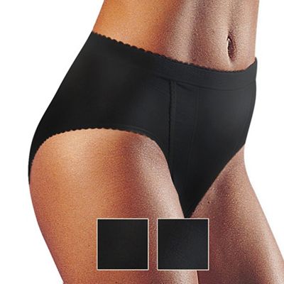 Pack of two black control tai briefs